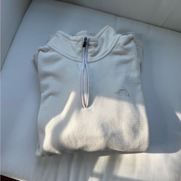 90’s style The North Face Men’s Fleece Half-Zip Pullover | Cream White Size XL - Picture 4 of 11